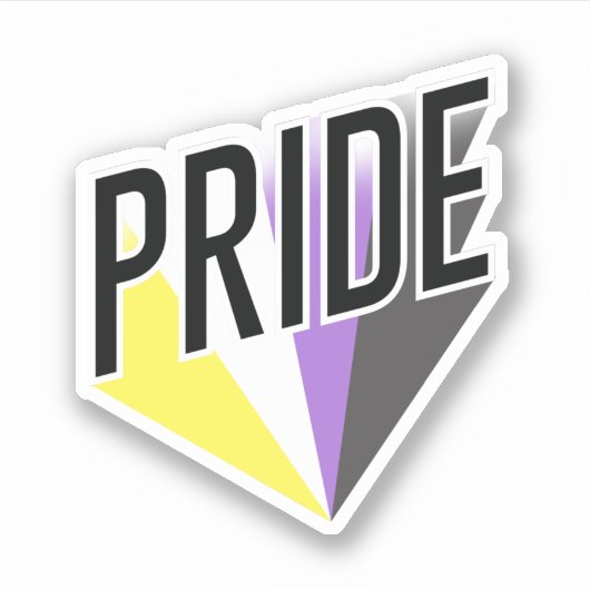 PRIDE ノンバイナリー ステッカー シール (正面)