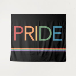 PRIDE レインボー ブラック タペストリー