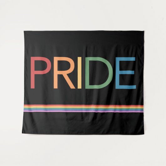 PRIDE レインボー ブラック タペストリー (正面(横))