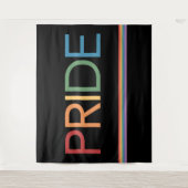 PRIDE レインボー ブラック タペストリー (正面)