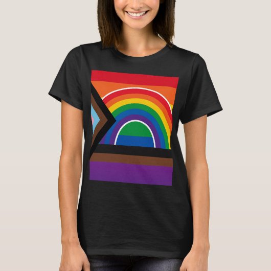 Pride レインボー ブラック tシャツ (正面)