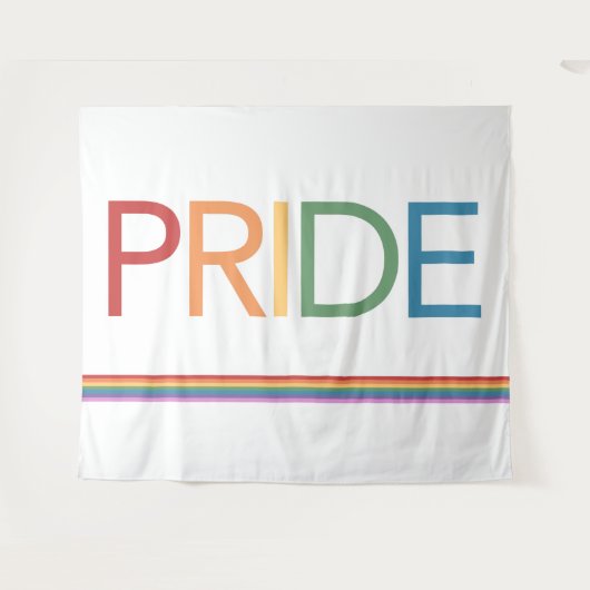 PRIDE レインボー ホワイト タペストリー (正面(横))
