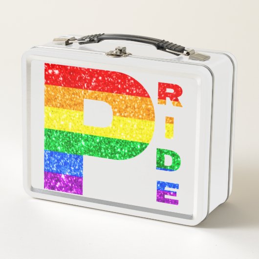 "PRIDE" レインボー #3 メタルランチボックス (正面)