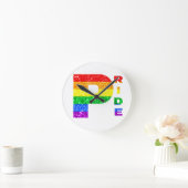 "PRIDE" レインボー #3 ラウンド壁時計 (ホーム)