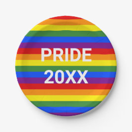 PRIDE 2023 レインボーストライプ柄パーティー ペーパープレート