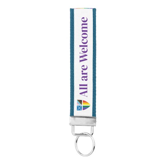 Pride "All Are Welcome" Keychain リストバンドキーホルダー (鍵ボトム)