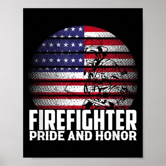 Pride And Honor Fireman Gift Proud Firefighter Quo ポスター (正面)