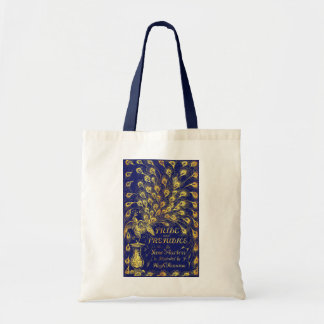 Pride and Prejudice Blue Gold Peacock Book Cover トートバッグ