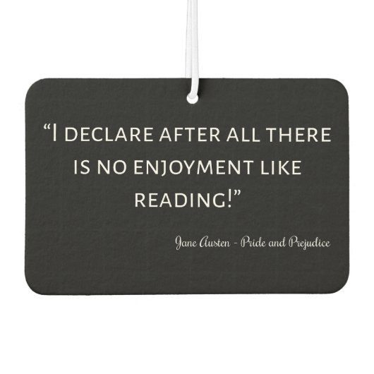 Pride and Prejudice Quote III カーエアーフレッシュナー (正面)