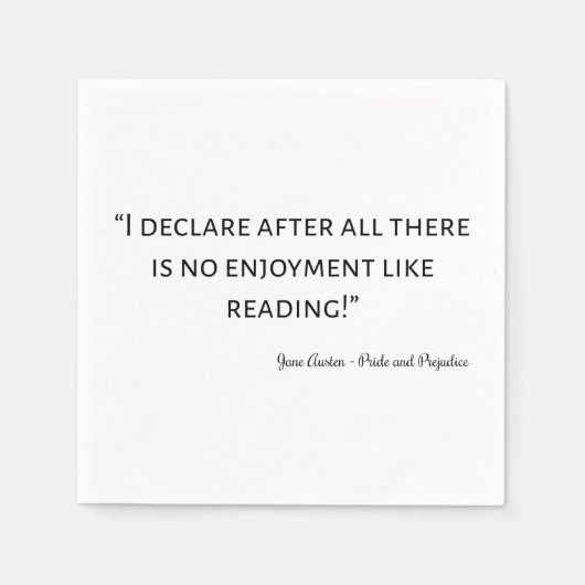 Pride and Prejudice Quote III スタンダードカクテルナプキン (正面)