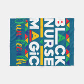 Pride black nurse magic juneteenth black history フリースブランケット (正面(横))