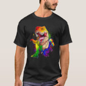 Pride Dinosaur LGBT Gay Lesbian Transgender Trans  Tシャツ (正面)