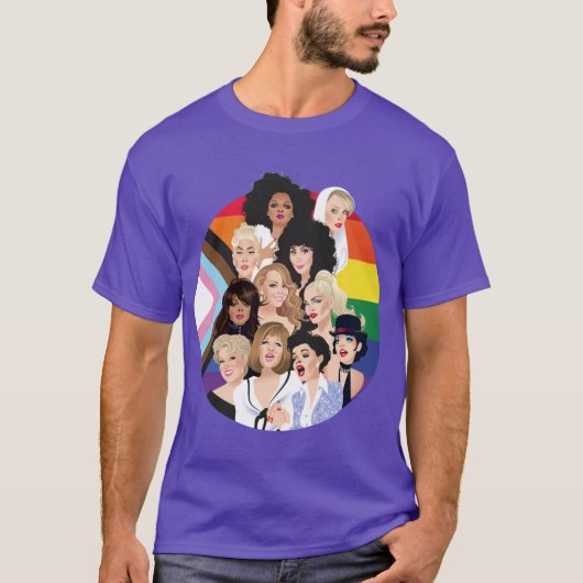 Pride Divas エディション レトロ Tシャツ (正面)