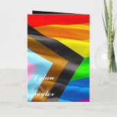 Pride Flag ゲイ ウェディング 写真 Typography 折りたたみ プログラム (裏面)
