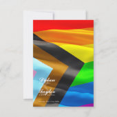 Pride Flag タイポグラフィ QRコード ウェディング RSVP カード (正面)