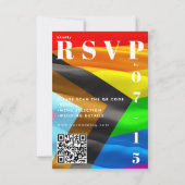 Pride Flag タイポグラフィ QRコード ウェディング RSVP カード (裏面)