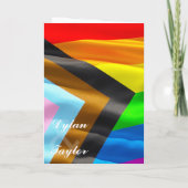 Pride Flag Bold Typography 折りたたみ式 ウェディングフォト プログラム (裏面)
