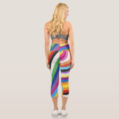 Pride Flag Colorful Stripes Pattern カプリレギンス (裏面)