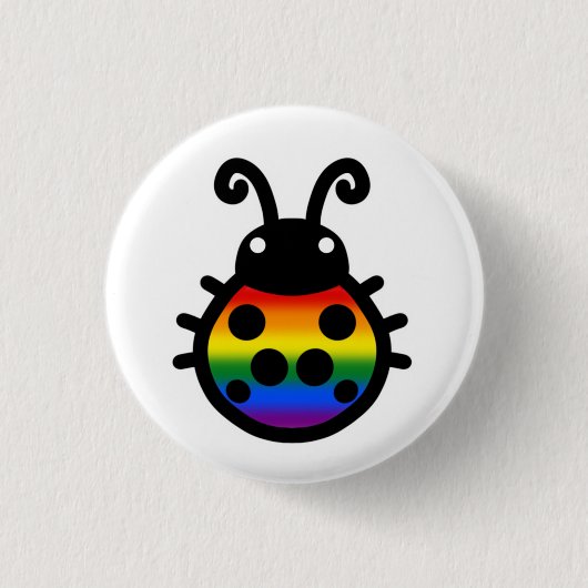 Pride Flag Ladybug Pin Badge 缶バッジ (正面)