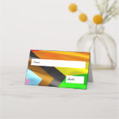 Pride Flag Typography ウェディング フォールド プレイスカード (正面)