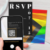 Pride Flag Typography ウェディング RSVP QRコード カード