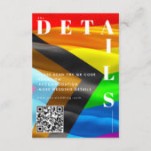 Pride Flag Typography ブラック 結婚式QRコード エンクロージャーカード (裏面)