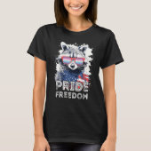 Pride Freedom  Raccoon Genderfrith Sunglasses Flag Tシャツ (正面)
