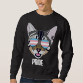 Pride Funny Cat Trans Pride スウェットシャツ (正面)