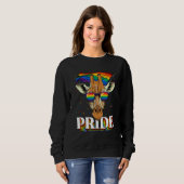 Pride Giraffe LGBTQ Rainbow Flag Pride Month Anima スウェットシャツ (正面フル)