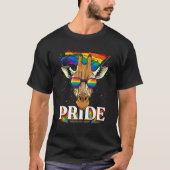 Pride Giraffe LGBTQ Rainbow Flag Pride Month Anima Tシャツ (正面)