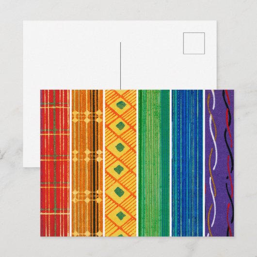 Pride Japanese Woodblock Textile Patterns ポストカード (正面/裏面)