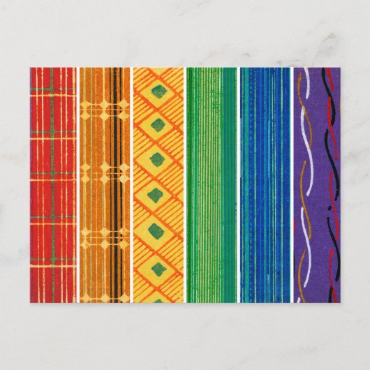 Pride Japanese Woodblock Textile Patterns ポストカード (正面)