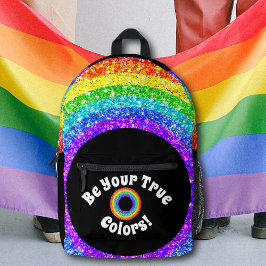 Pride LGBT レインボー ギッター 本当の自分を表現しよう プリントバックパック