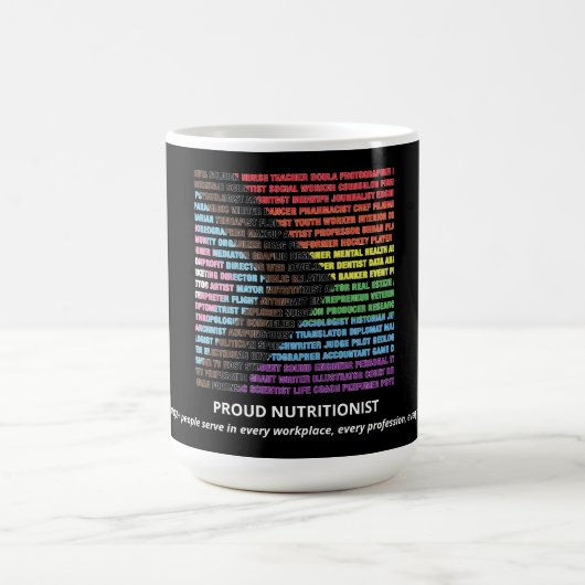 Pride LGBT Diversity Rainbow ワードクラウド オーダーメイド コーヒーマグカップ (中央)