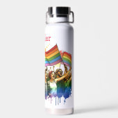 Pride | LGBTQIA+の人とフラグのカスタマイズデザイン ウォーターボトル (背面)