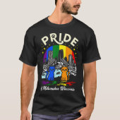 Pride of Milwaukee City Wisconsin Cats Rainbow Fla Tシャツ (正面)