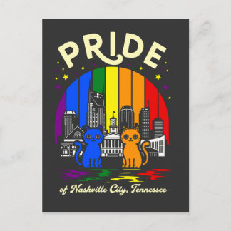 Pride of Nashville City Tennessee Cats Rainbow Fla ポストカード
