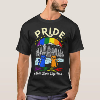 Pride of Salt Lake City Utah Cats Rainbow Flag Tシャツ