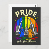  Pride of St. Louis City Missouri Cats Rainbow Fla ポストカード (正面/裏面)