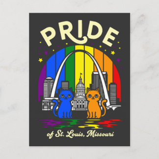  Pride of St. Louis City Missouri Cats Rainbow Fla ポストカード