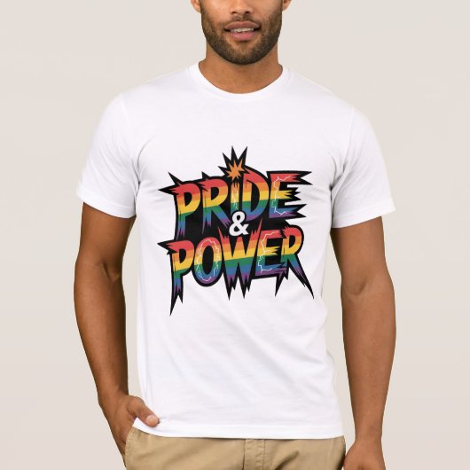 Pride & Power LGBTQ Tシャツ (正面)