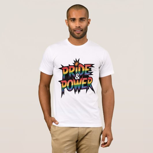 Pride & Power LGBTQ Tシャツ (正面フル)