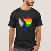 Pride Progress Rainbow Flag LGBT + Trans und Queer Tシャツ (正面)