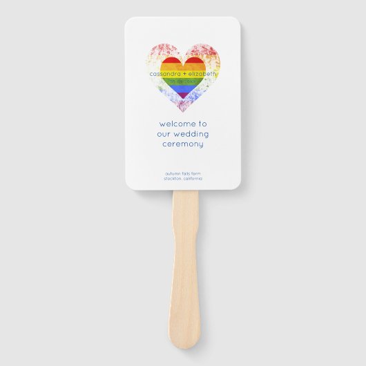 Pride Raimbow Heart All LGTB Weddings ハンドファン (正面)