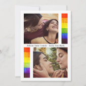Pride Rainbow Flag Lesbian Gay Wedding 2 Photos セーブザデート (正面)