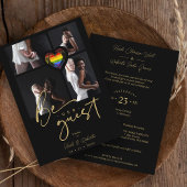 Pride Rainbow Heart 4 Photos Collage 招待状