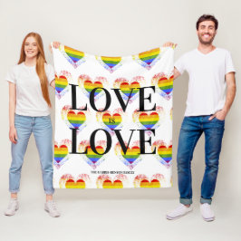 Pride Rainbow Heart Gay lesbian LGBT Families フリースブランケット