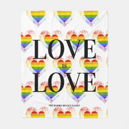 Pride Rainbow Heart Gay lesbian LGBT Families フリースブランケット