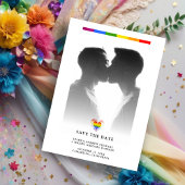 Pride Rainbow Heart LGBT Gay Wedding Simple Photo