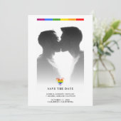 Pride Rainbow Heart LGBT Gay Wedding Simple Photo (スタンド正面)